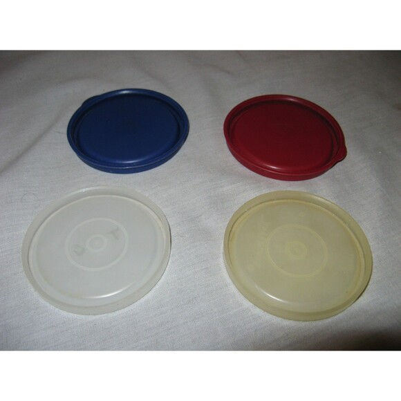 Vintage Tupperware Tumbler Snack Cup Replacement Lid Lot Of 4 all 297 Series - Picture 2 of 2